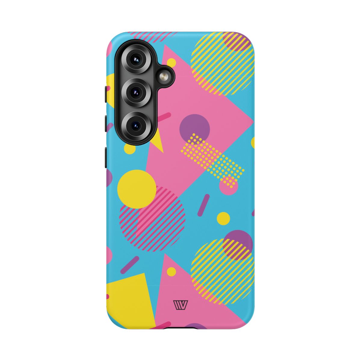 Funda resistente para teléfono con estampado retro de los 80 y 90 en azul claro