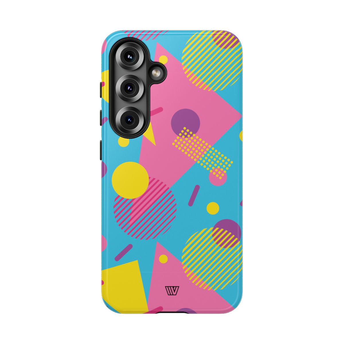 Funda resistente para teléfono con estampado retro de los 80 y 90 en azul claro